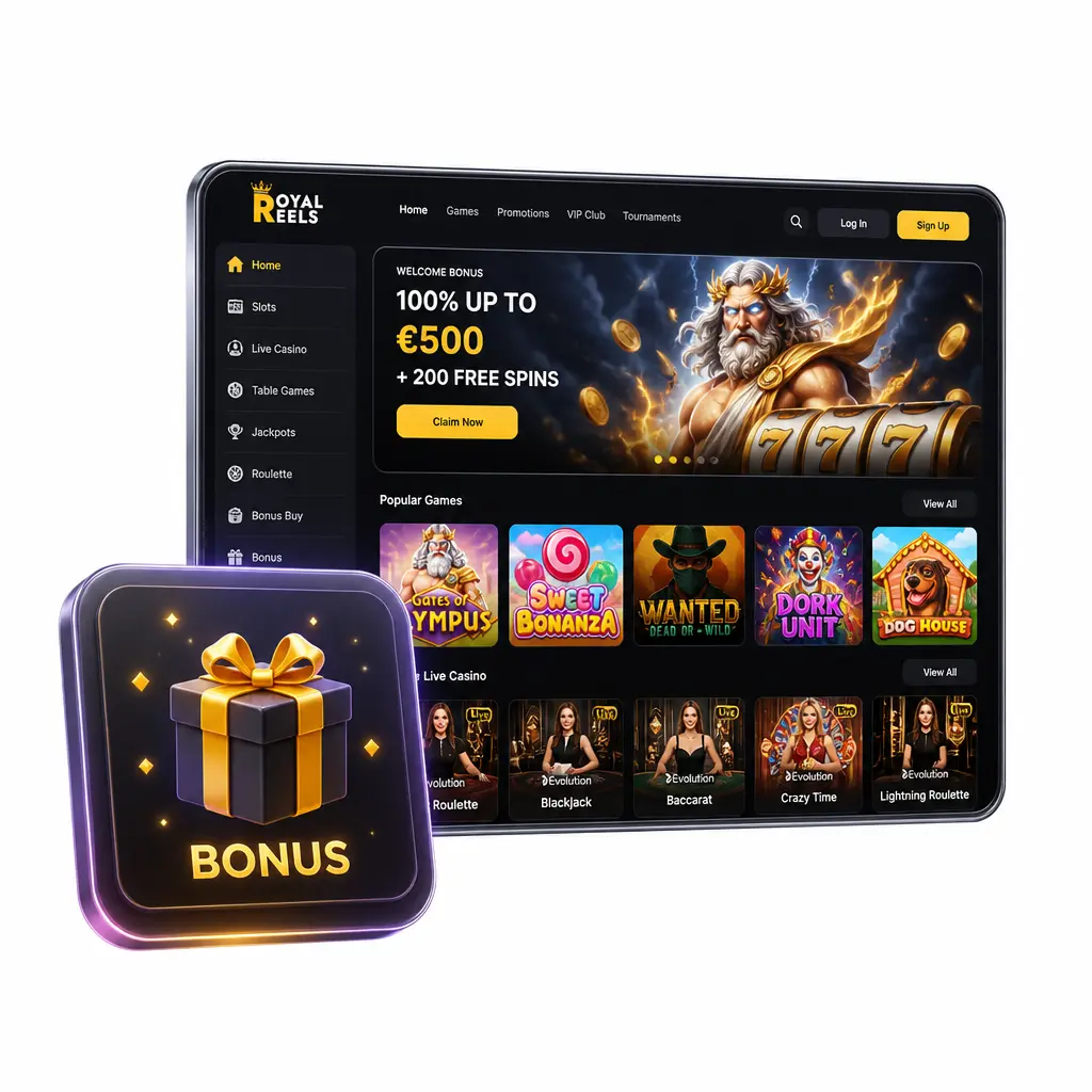 Royal Reels online casino welcome bonus for Australian players